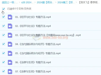 2024高三政治二轮冲刺 郑关飞春季班 专题精讲