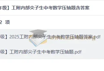 九年级数学冲刺必备：工附内部尖子生中考压轴题精编含答案解析