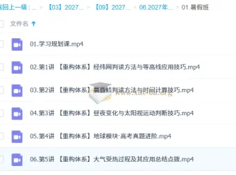 2027高三高考地理 王群 暑假班 重构体系专题课