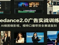 Seedance2.0广告实战训练营：AI电商视觉、剧情短剧、数字人口播全赛道实操