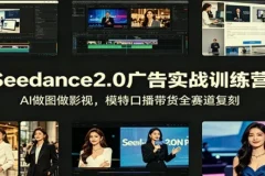 Seedance2.0广告实战训练营：AI电商视觉、剧情短剧、数字人口播全赛道实操