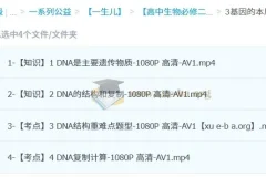 一生儿高中生物必修二：遗传与进化全考点精讲视频课