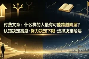 跨越阶层的底层逻辑：认知、努力与选择的博弈｜U君笔记深度解析