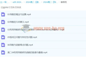 2024高二数学寒假班 张磊导数专题精讲