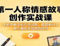 第一人称情感故事制作全流程实操课，高流量易变现新手赛道