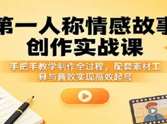 第一人称情感故事制作全流程实操课，高流量易变现新手赛道