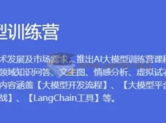AI大模型训练营1期：8周掌握大模型垂直领域应用与开发