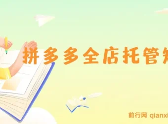 拼多多全店托管矩阵课，盈利动销玩法与高效计划设置，提升店铺效益