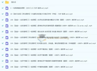 一化儿高中化学基础大合集 200节视频课+配套讲义全收录