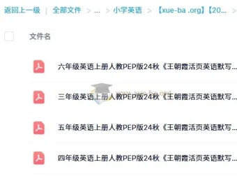 2024秋王朝霞活页英语默写 人教PEP版3-6年级上册PDF
