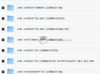 王朝霞小学语数英学习资料包·2025春 全年级下册同步练习合集