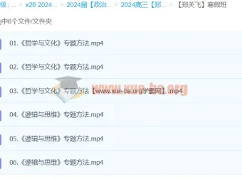 2024高三政治二轮复习 郑关飞寒假班 专题精讲