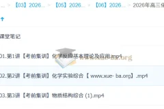 李伟2026高三化学密训班，考前集训核心考点突破