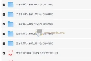 1-6年级语文人教版上册25秋《拔尖特训》全套PDF+测评+答案+读写攻略