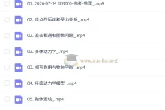 2027高三高考物理 蔡钧安 一轮暑假班 系统复习课程