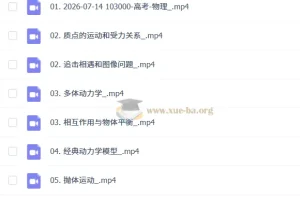 2027高三高考物理 蔡钧安 一轮暑假班 系统复习课程