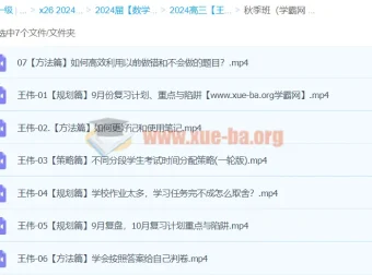 2024高三高考数学 王伟数学 秋季班 一轮复习全攻略