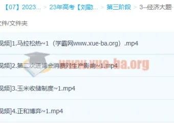 刘勖雯2023高三高考政治三阶段系统课 选择题大题专项突破