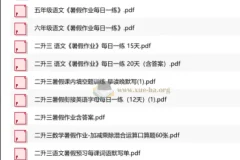 小学各年级暑假作业合集 语文数学英语每日一练衔接预习