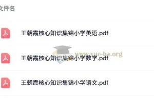 王朝霞小学语文数学英语核心知识集锦 三科PDF汇总