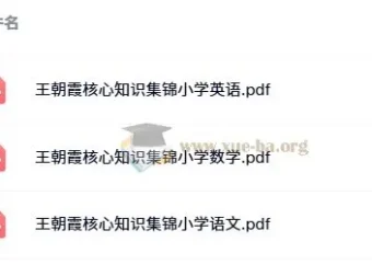 王朝霞小学语文数学英语核心知识集锦 三科PDF汇总