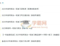 2025新高考高考政治一轮复习资料合集 考点通关+课件+学案+练习