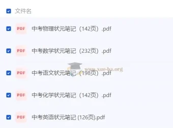 清华大学状元笔记 初中理科文科全套PDF整理