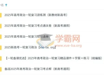 2025新高考高考政治一轮复习资料合集 考点通关+课件+学案+练习