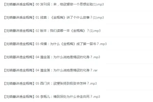 《刘晓蕾讲透金瓶梅》全20讲 有声课程[mp3]