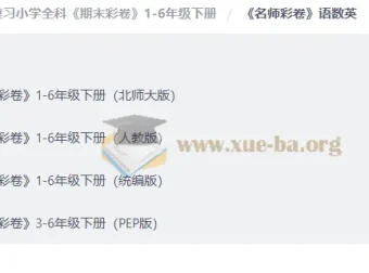 小学1-6年级下册期末复习《期末彩卷》语数英全科试卷合集