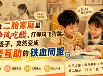 二胎家庭必读：如何让孩子从争风吃醋变成互帮互助的铁血同盟？