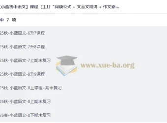 小蓝初中语文课程 阅读公式+文言文精讲+作文素材模板 全程陪跑