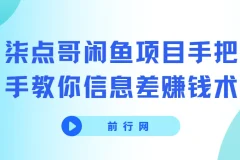 闲鱼项目实战教程 手把手教你信息差赚钱术