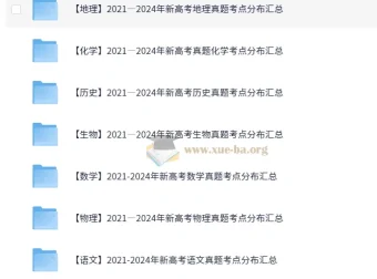 2021-2024新高考9科真题考点分布汇总 含各省卷种