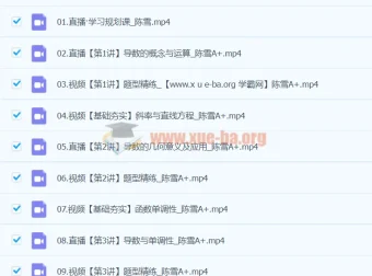 2024高二数学 陈雪 A+寒假班 课程资源
