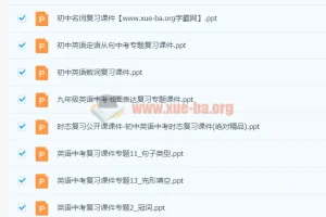 中考英语复习课件与试题合集，助力初三备考冲刺