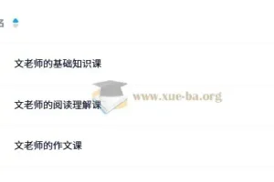 文老师《小学语文课程合集》 基础知识+阅读理解+作文 全套视频与讲义