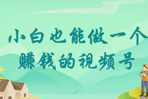 小白也能做一个赚钱的视频号！零基础视频号运营实战课（附爆款拆解）