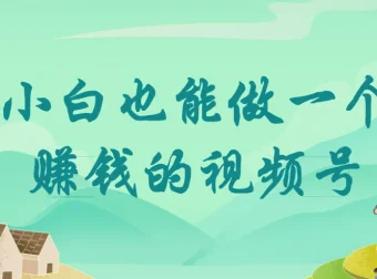 小白也能做一个赚钱的视频号！零基础视频号运营实战课（附爆款拆解）