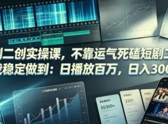 短剧二创实操课：从找对标到发布挂载全流程拆解
