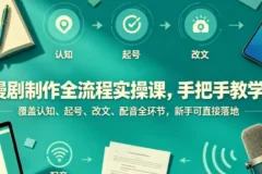 海哥漫剧制作全流程实操课，12节手把手教学，从起号到配音新手可直接落地