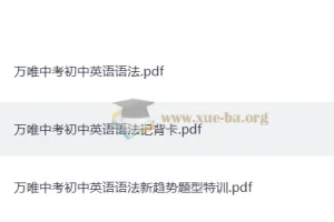 2025万唯中考初中英语语法（789适用）PDF合集