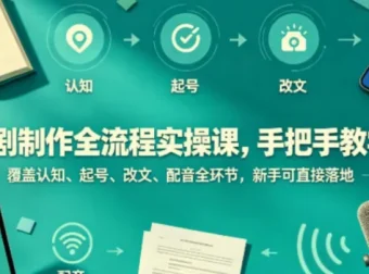 海哥漫剧制作全流程实操课，12节手把手教学，从起号到配音新手可直接落地