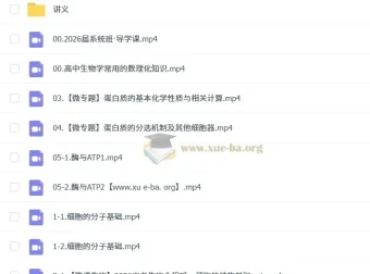 2026高三生物高考一轮复习 张鹏全程班 讲义+培优专题练