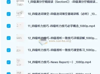 邹老师大学英语四级听阅精品课程 187节完整版