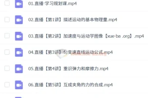 2024-2025 高一物理 胡婷 暑假班课程合集