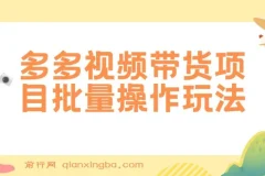 多多视频带货批量操作玩法，复制搬运即可，单月收益可达上万+