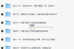 青少年儿童超强专注力训练营教程 12节视频课 解决分心拖拉问题