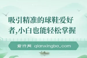 球鞋精准营销实战教程，新手快速上手，5分钟出片持续爆单日入800+