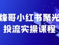 烽哥小红书聚光投流实操课程，从起量搭建到高级定向全流程